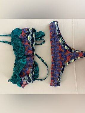 Maaji Floral Swimwear Top in Teal, Pink, Navy